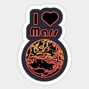 Electric Solar System I Love Mars Sticker